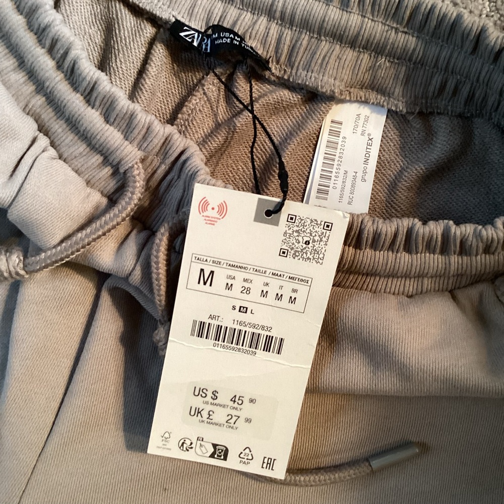 Zara ๐ Wide Leg sweatpants,mid rise w/adj. drawstring waistband. Side pockets, M - Picture 10 of 11